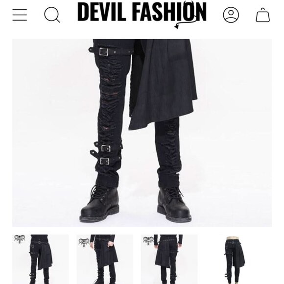 Devil Fashion "Incubus" Punk Ripped Trouser - Picture 3 of 12